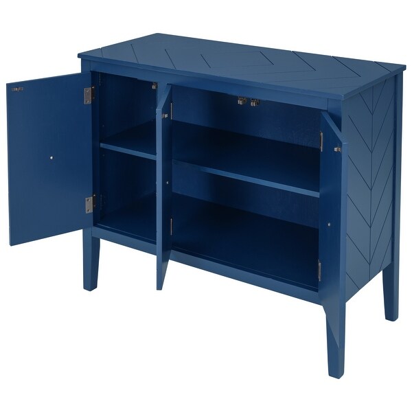 Navy Blue Entryway Console Table Storage Cabinet with Adjustable Shelf