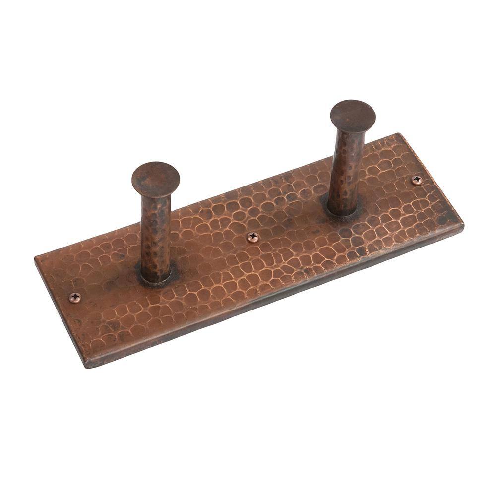 Premier Copper Products Hand Hammered Copper Double Robe Hook in Oil Rubbed Bronze RH2