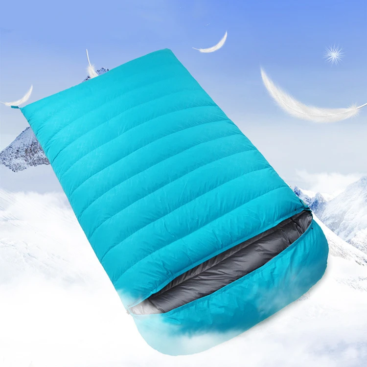 Wholesale Waterproof Camping Hiking Duck Goose Down Envelope Sleeping Bag for 2 Person