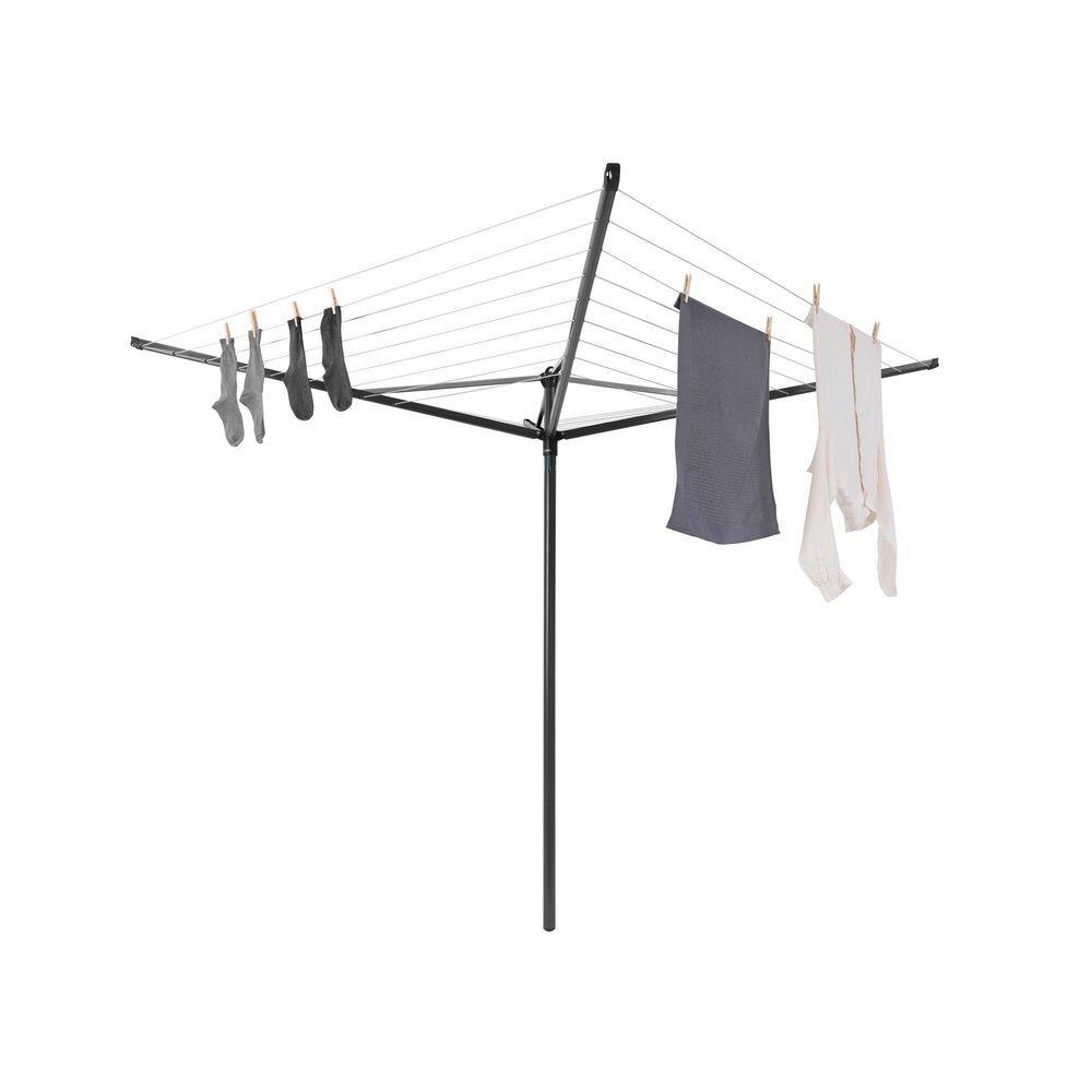 Brabantia Topspinner 164 ft. Retractable Outdoor Clothesline + Ground Spike - Anthracite 290343