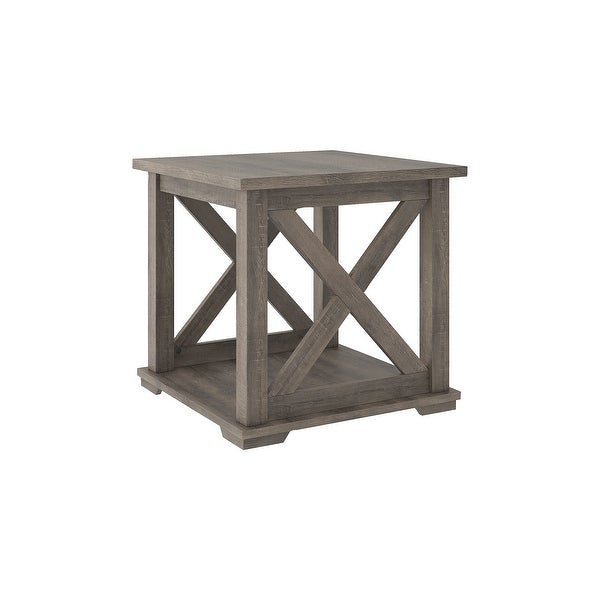 Arlenbry Square End Table， Gray