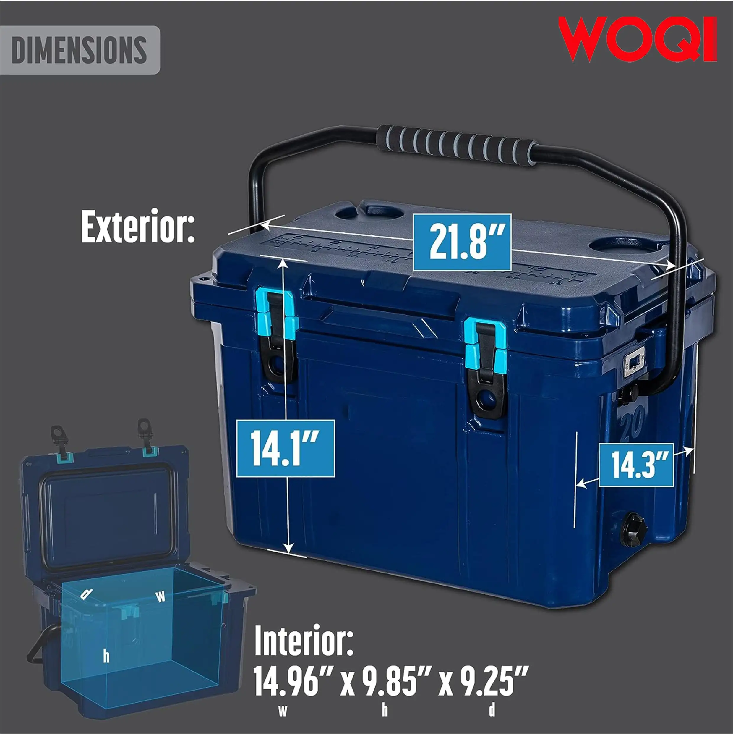 WOQI portable cooler  suitable for camping   fishing  beach  heavy duty insulated freezer