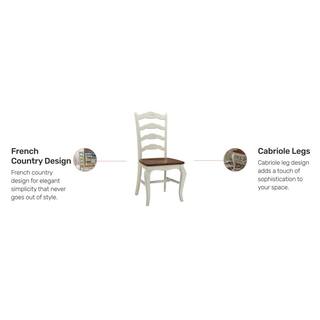 HOMESTYLES French Countryside Rubbed White Oak Dining Chair (Set of 2) 5518-802