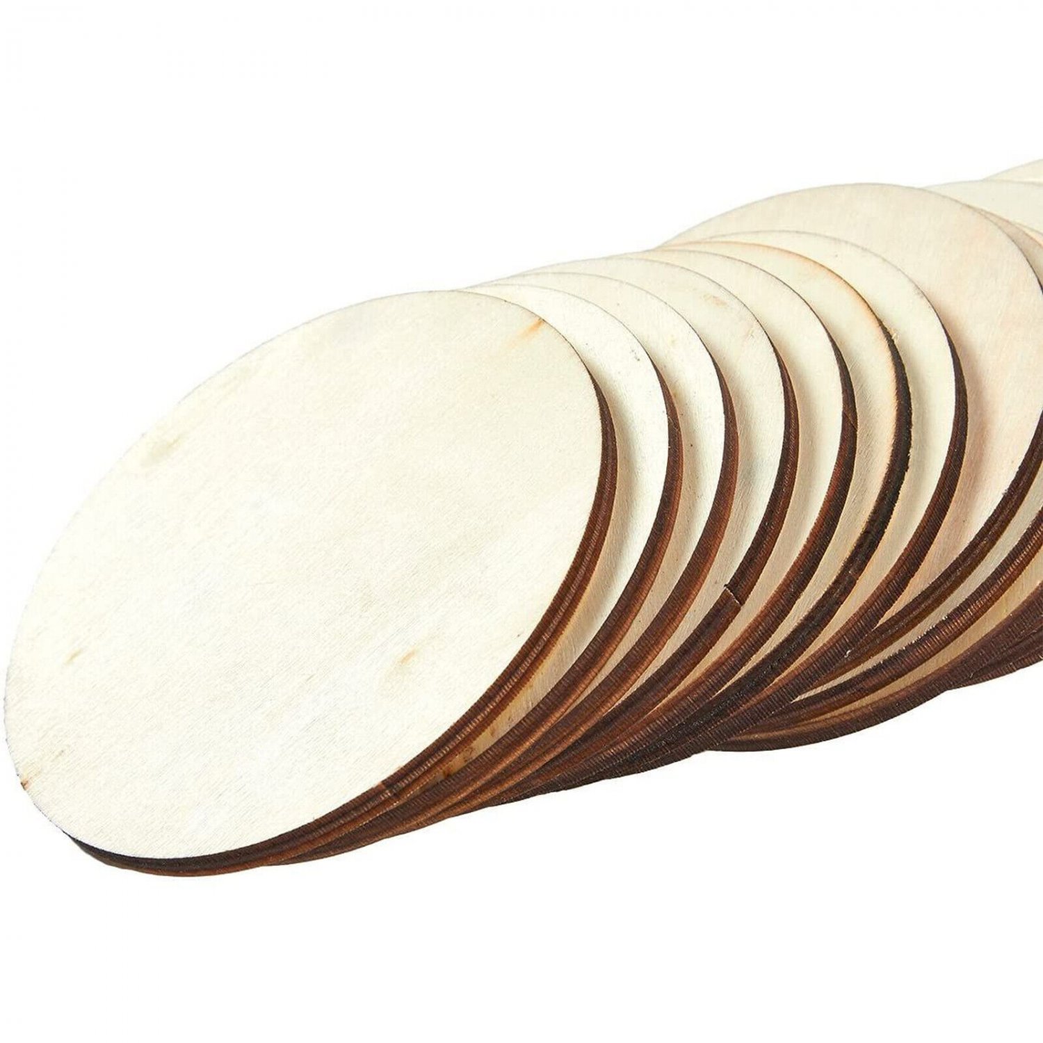 24 Round Wooden Drink Coasters， Circle Cup Coasters for Home Kitchen， 3.875 Dia