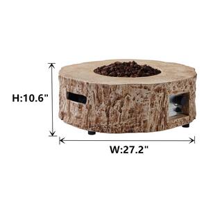 CASAINC 10 in. H Outdoor Gas Fire Pit Suitable for The Garden or Balcony in Light Brown WFEHFP-06-B