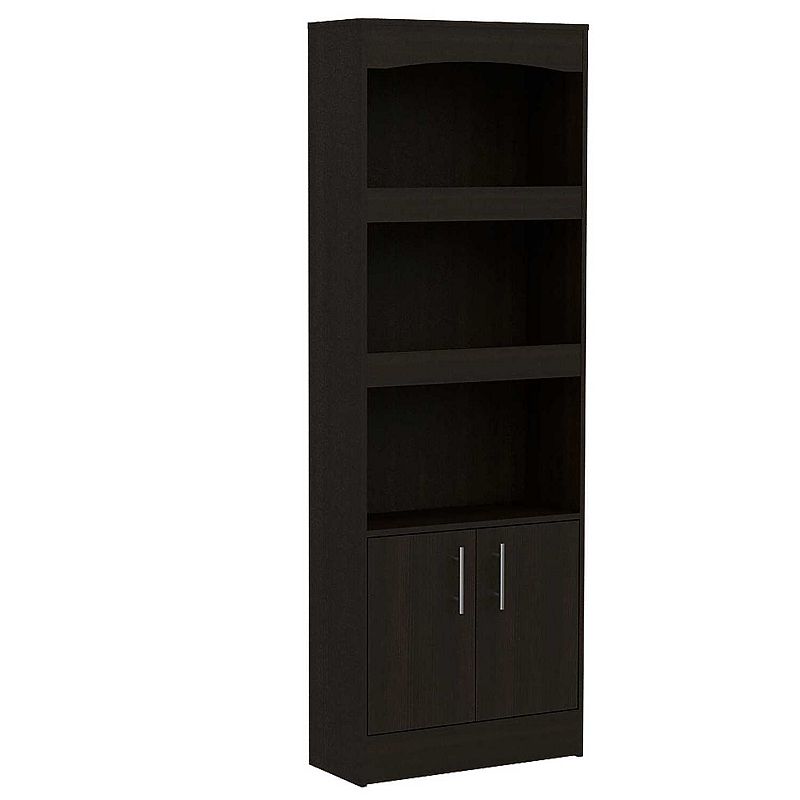 Durango Bookcase， Three Shelves， Double Door Cabinet