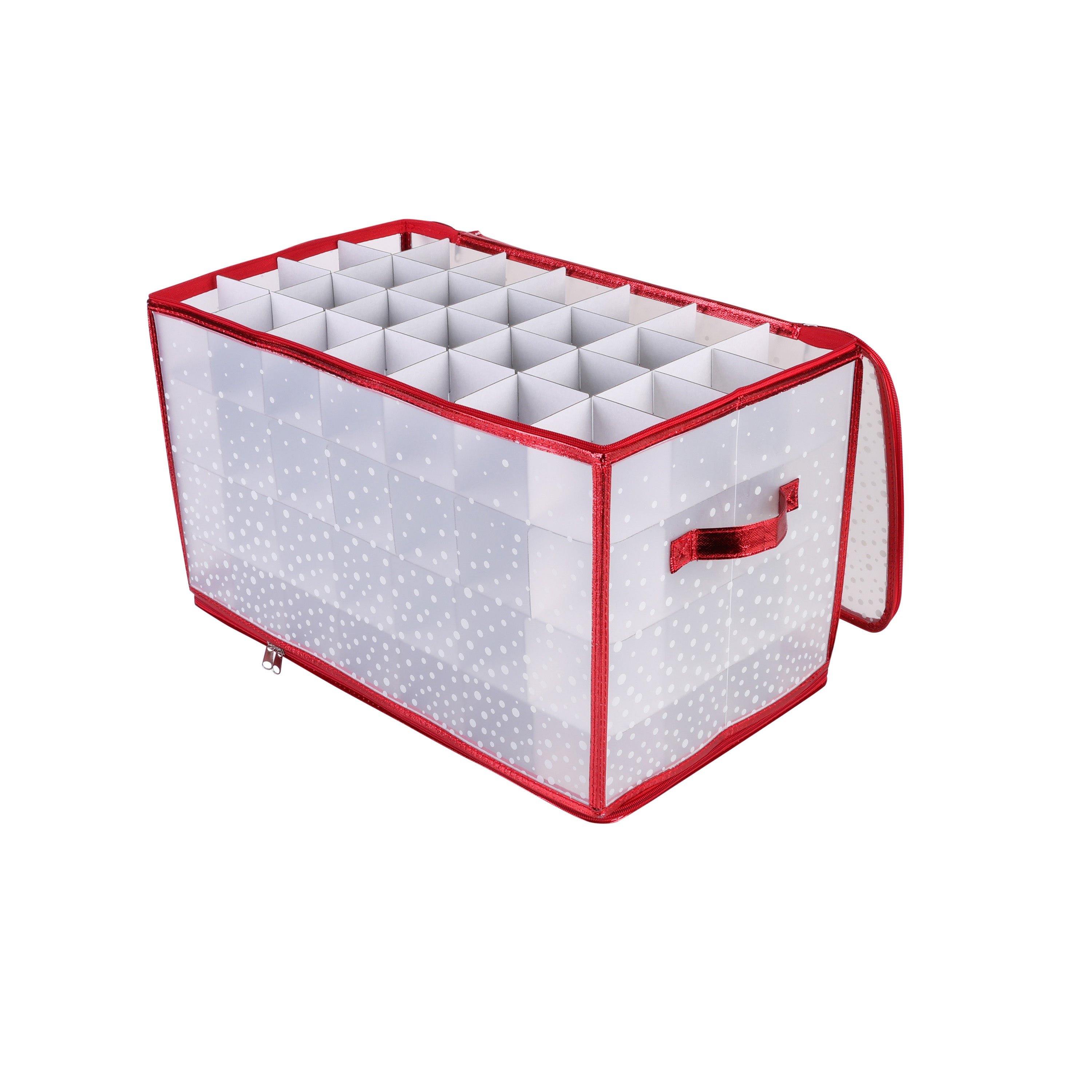 Simplify 112-Count Plastic Ornament Organizer, Red