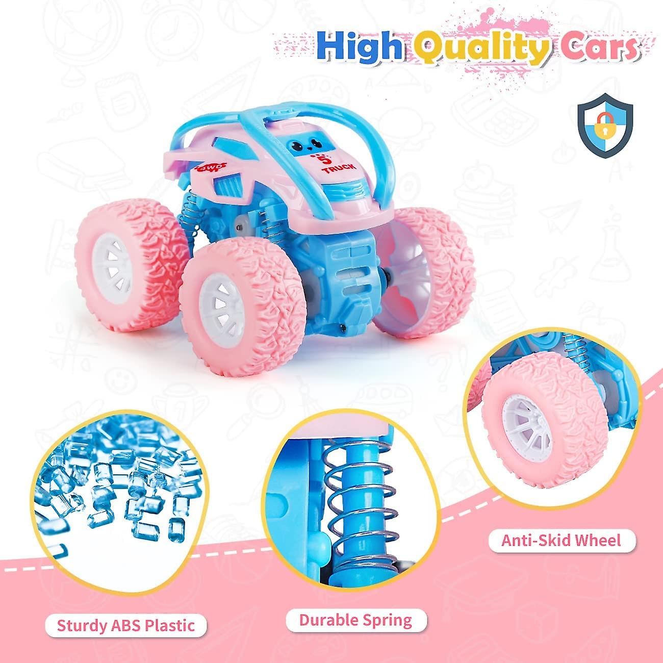 Baicccf Toddler Girls Toys For 2 3 4 Year Old Girl Gifts， Push and Go Inertia Friction Cars 360 Rotation Kids Toy Cars， Toddler Toys 2 3 4 Years Girls，