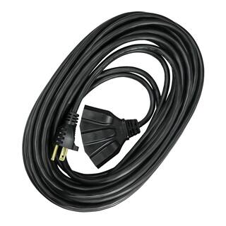 HDX 50 ft. 163 Light Duty IndoorOutdoor Extension Cord with Tri-tap Black HWHD16350F