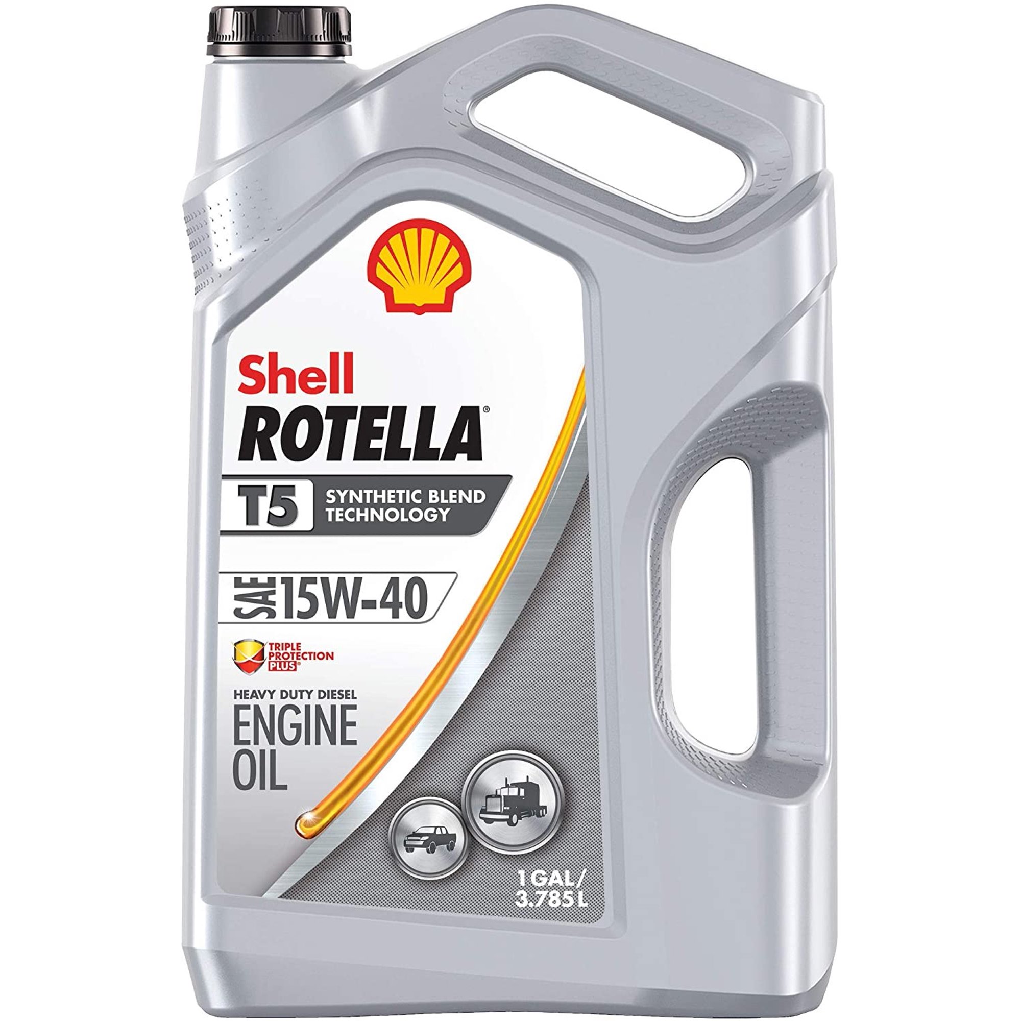 (3 pack) Shell Rotella T5 Synthetic Blend 15W-40 Diesel Engine Oil， 1 Gallon， 3-Pack Case