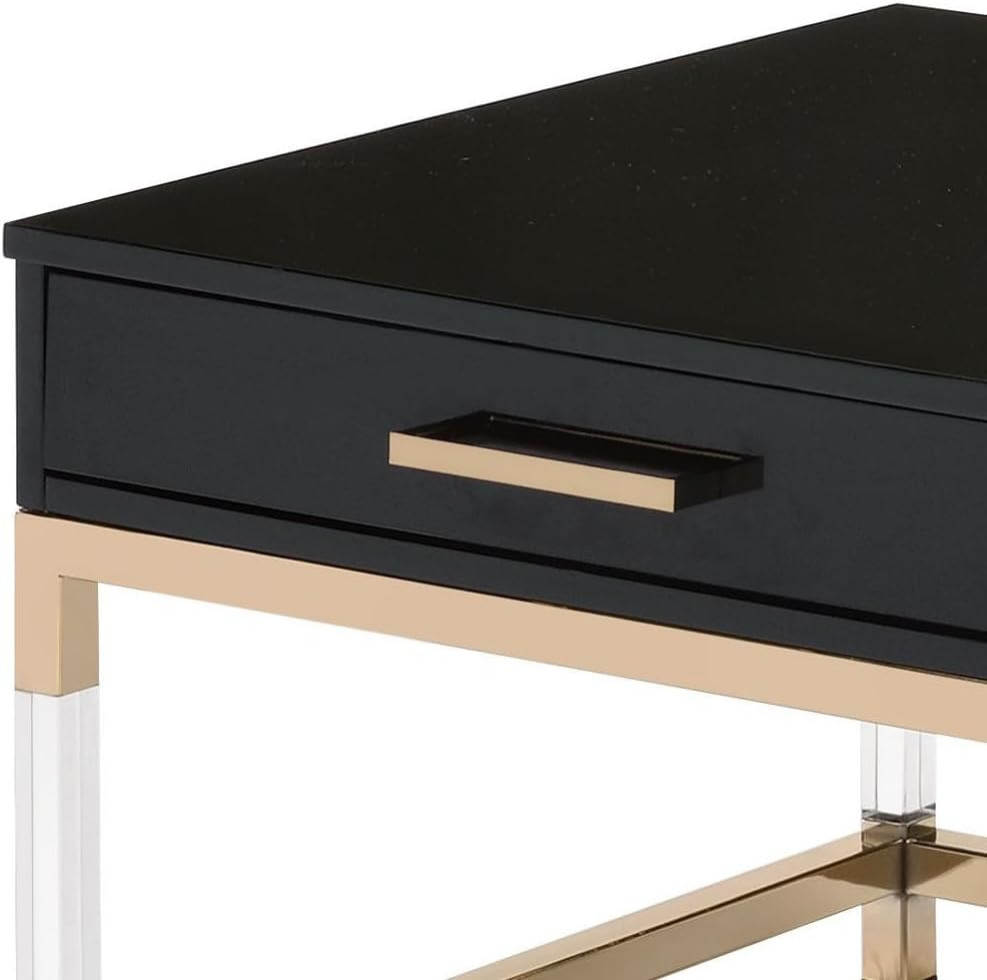 Contemporary Coffee Table  Golden Frame With Acrylic Legs  amp2 Drawers  Black   Contemporary   Coffee Tables   by Decor Love  Houzz