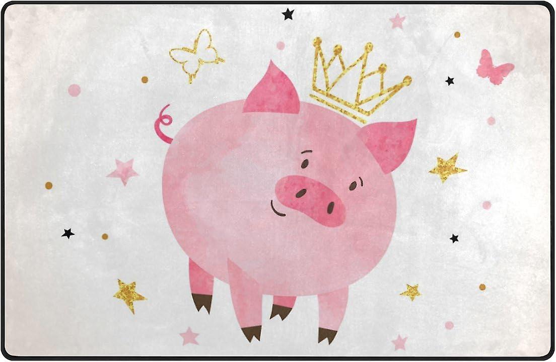 Colourlife Lightweight Carpet Mats Area Soft Rugs Floor Mat Doormat Decoration For Rooms Entrance 31 X 20 Inches Pig Princess