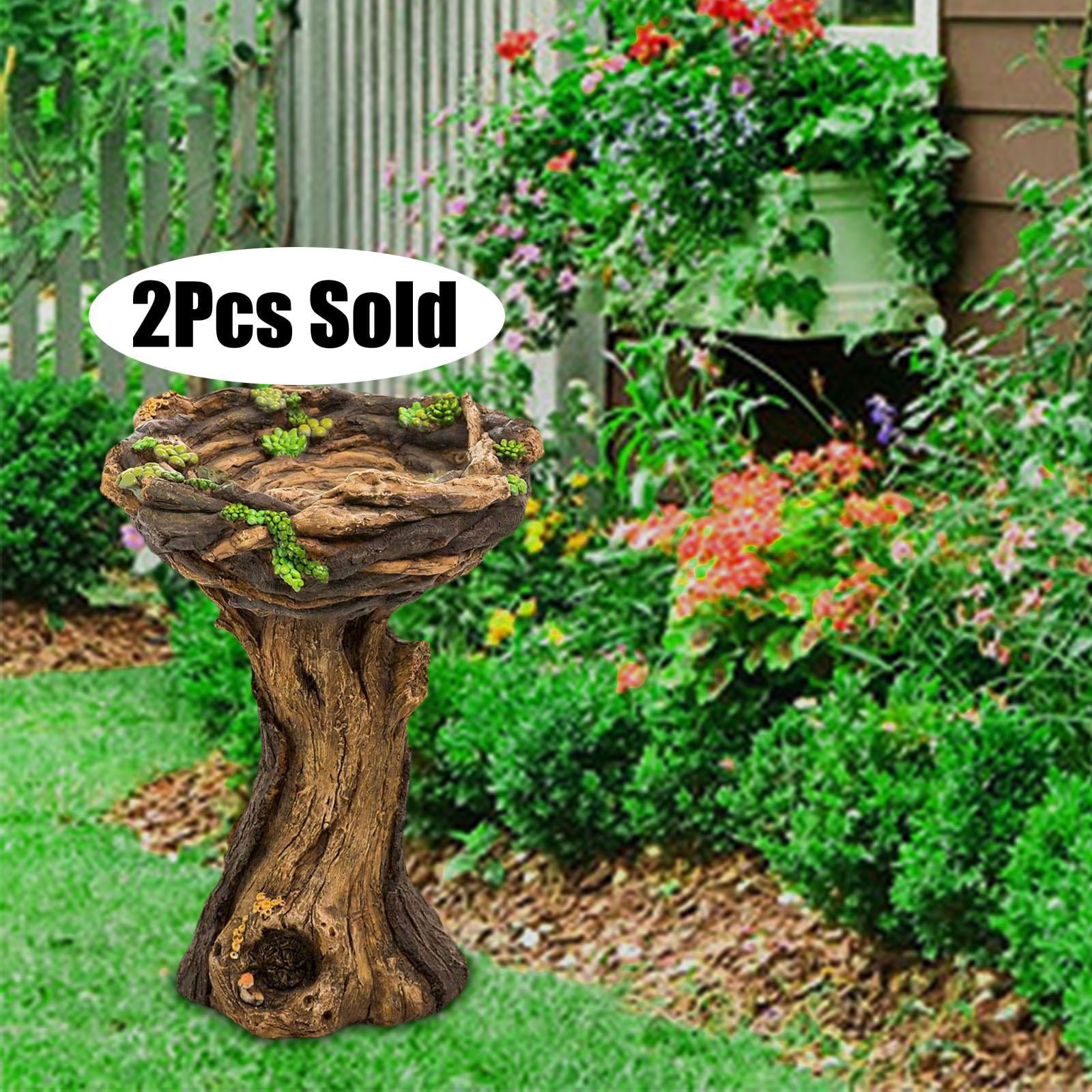 Bird Bath Feeder,Outdoor Bird Bath Feeder Garden Decoration, Birds Bath Traatering Water Bowl,Bird Feeder Bath Pedestal Birdbath Tub Table,Yard Patio Lawn Cat Statue Sculpturey W