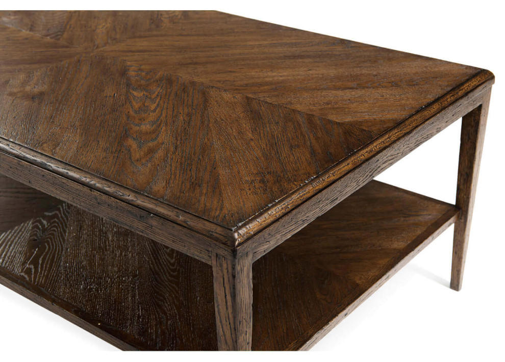 Modern Oak Coffee Table Dark Finish   Transitional   Coffee Tables   by English Georgian America  Houzz