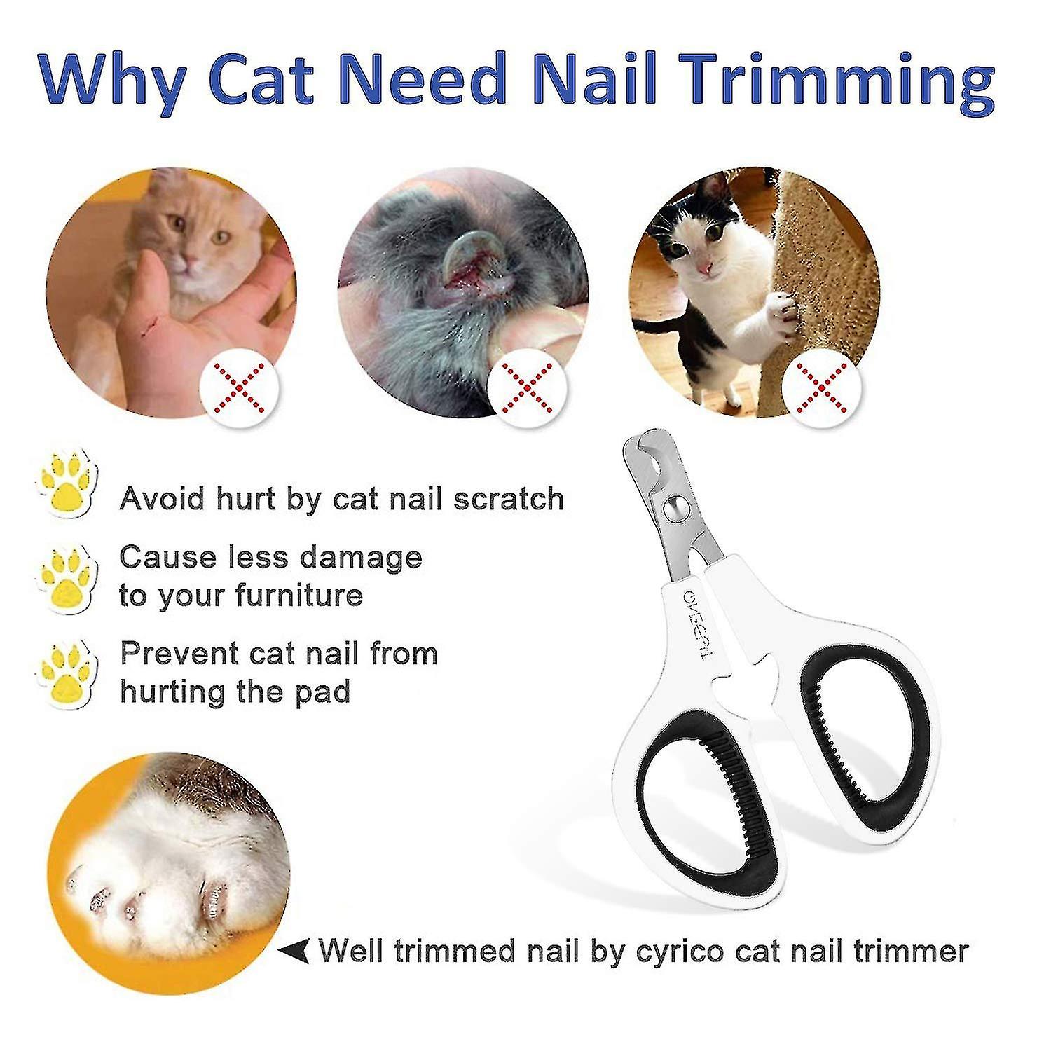 2pcs Pet Nail Clippers Update Version Cat Kitten Claw Nail Clippers For Trimming Professional Pet Na