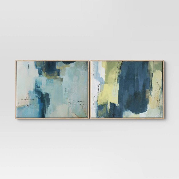 X 20 quot Abstract Pair Framed Wall Canvases