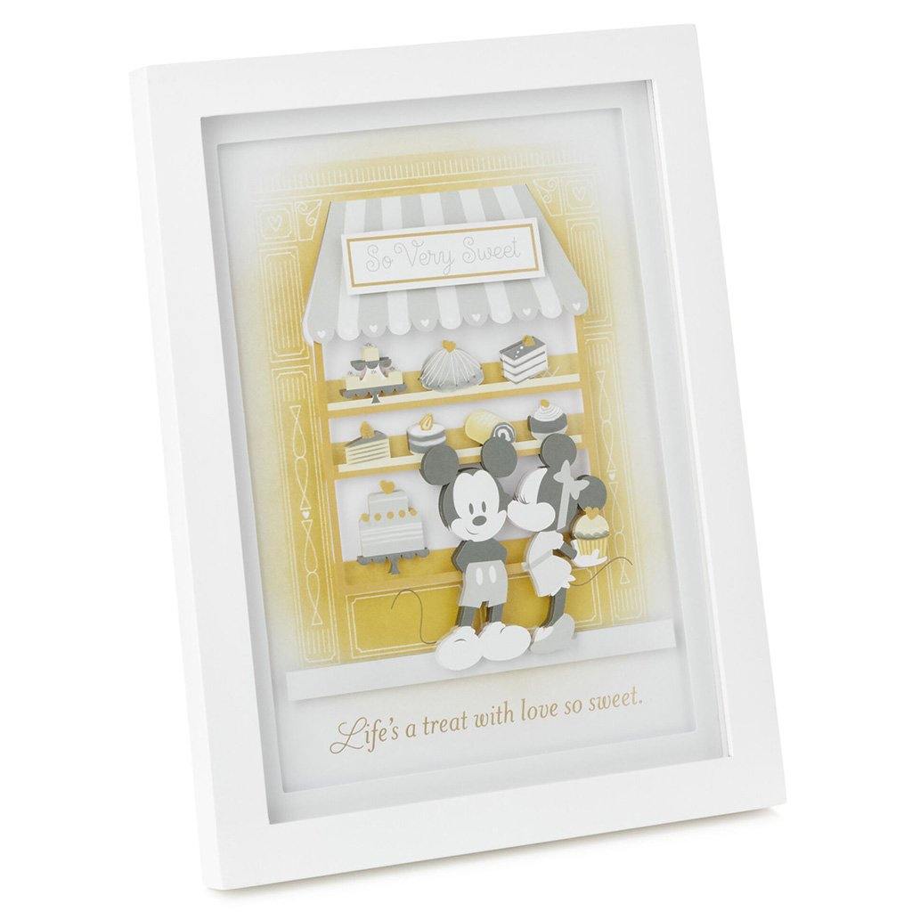 Hallmark  Disney Mickey and Minnie Life's a Treat Papercraft Framed Art, 8x10.5