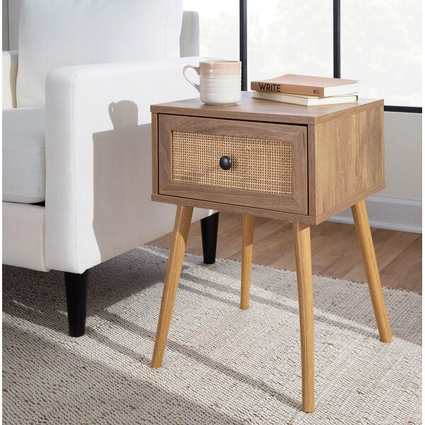 Ailani Side Table with Rattan Accent