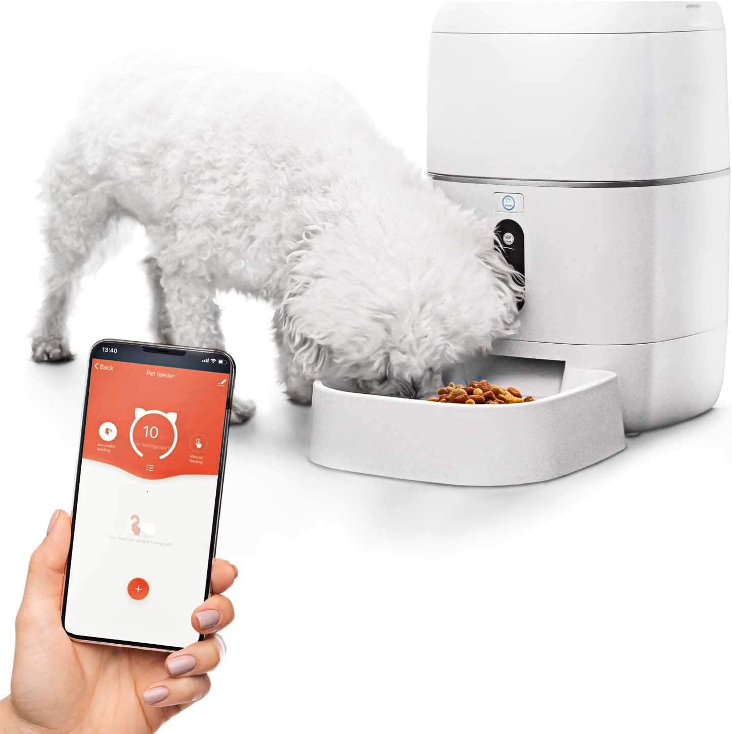 Home Zone Pet Automatic Feeder - Smart Wireless Pet Feeder for Small Dogs and Cats， 6L