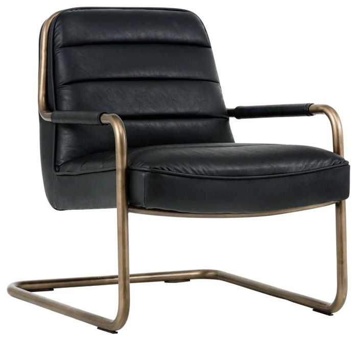 Xarles Lounge Chair  Vintage Black   Contemporary   Armchairs And Accent Chairs   by Peachtree Fine Furniture  Houzz