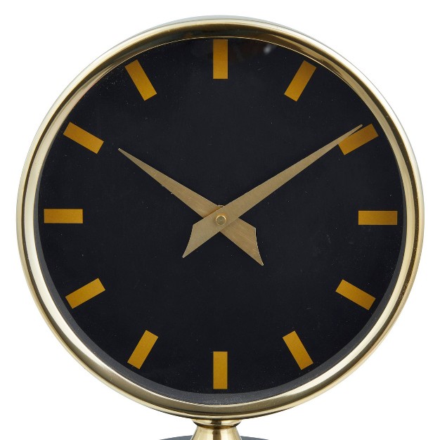 Stainless Steel Clock With Black Face Gold Olivia amp May