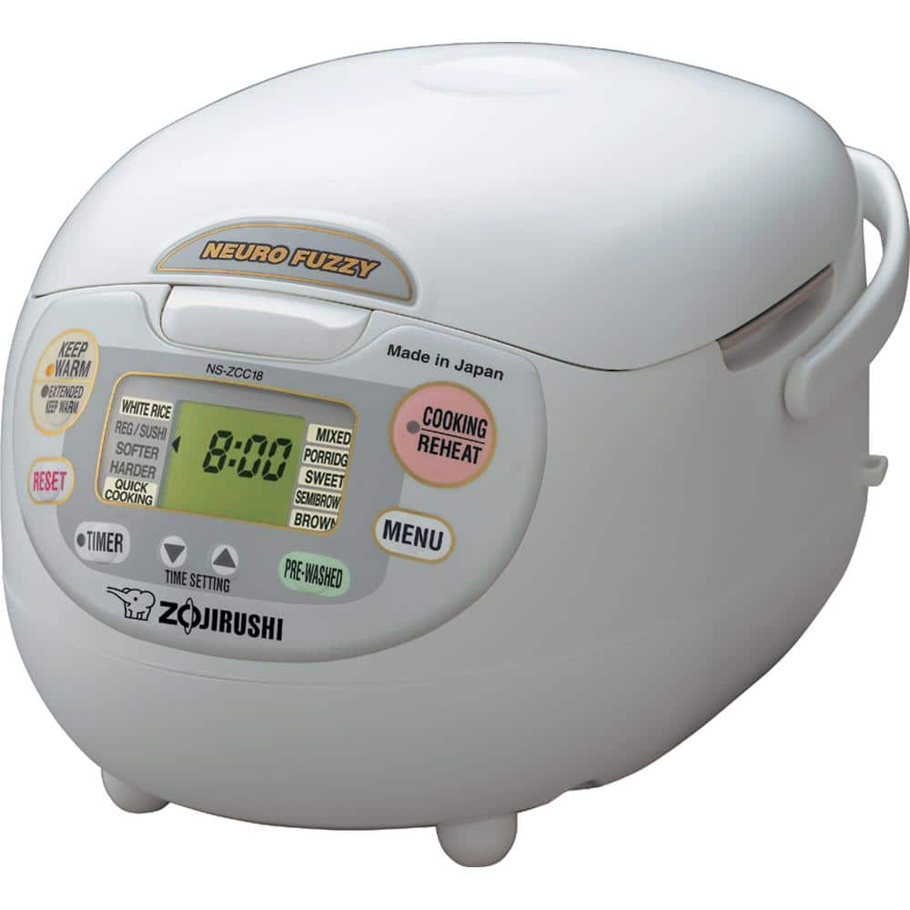 Zojirushi Neuro Fuzzy 10-Cup Premium White Rice Cooker with Built-In Timer NS-ZCC18