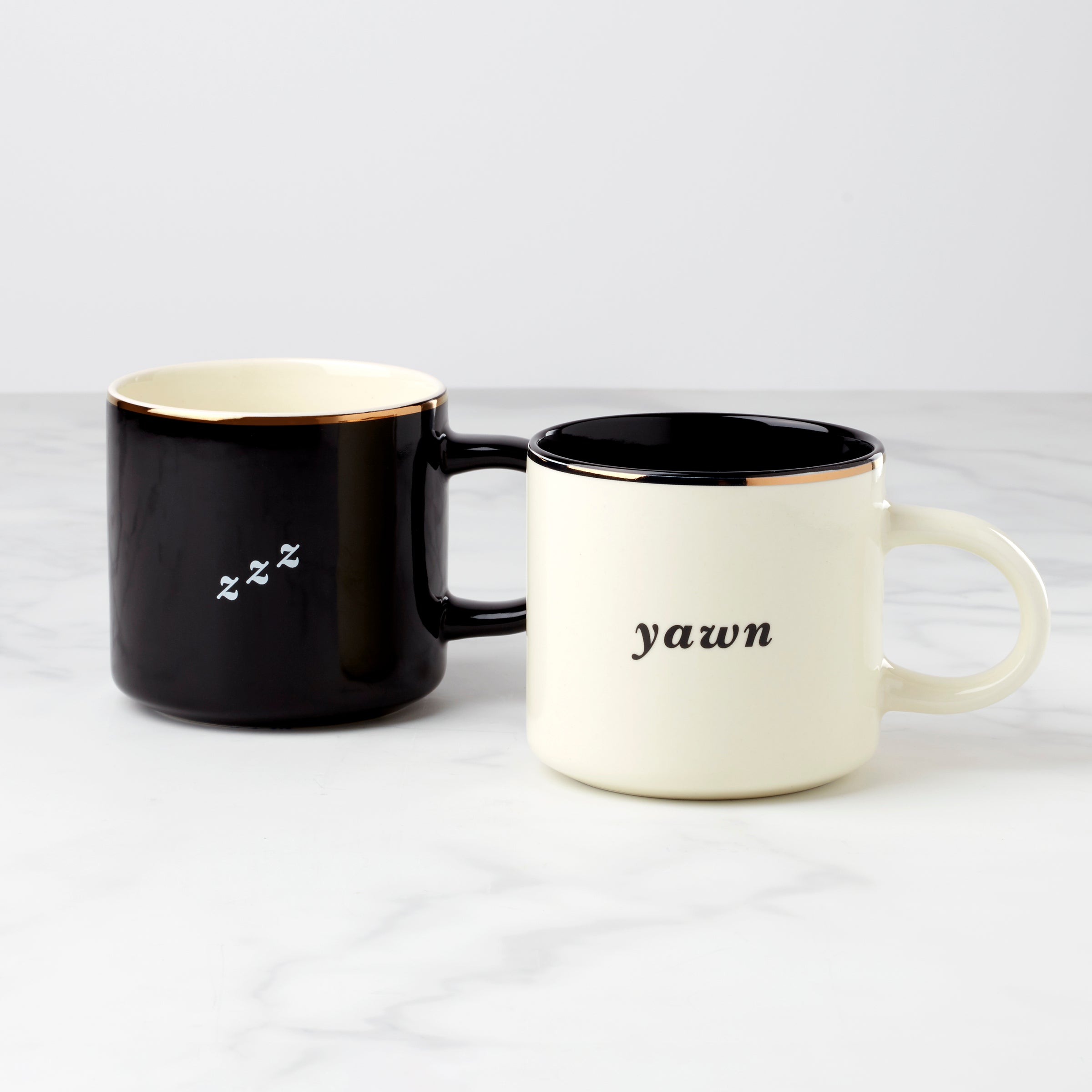 Yawn & ZZZ Mugs, Set of 2