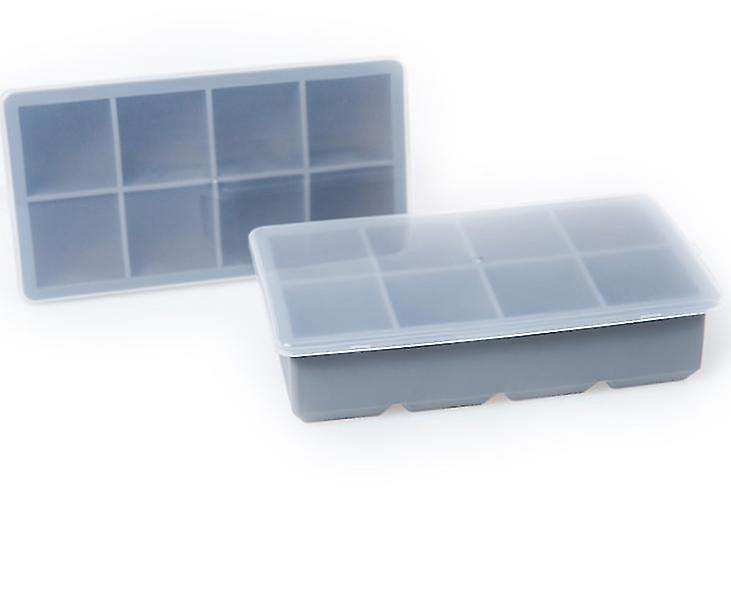 8 Cell Silicone Ice Tray With Lid， Household Ice Cube Mold