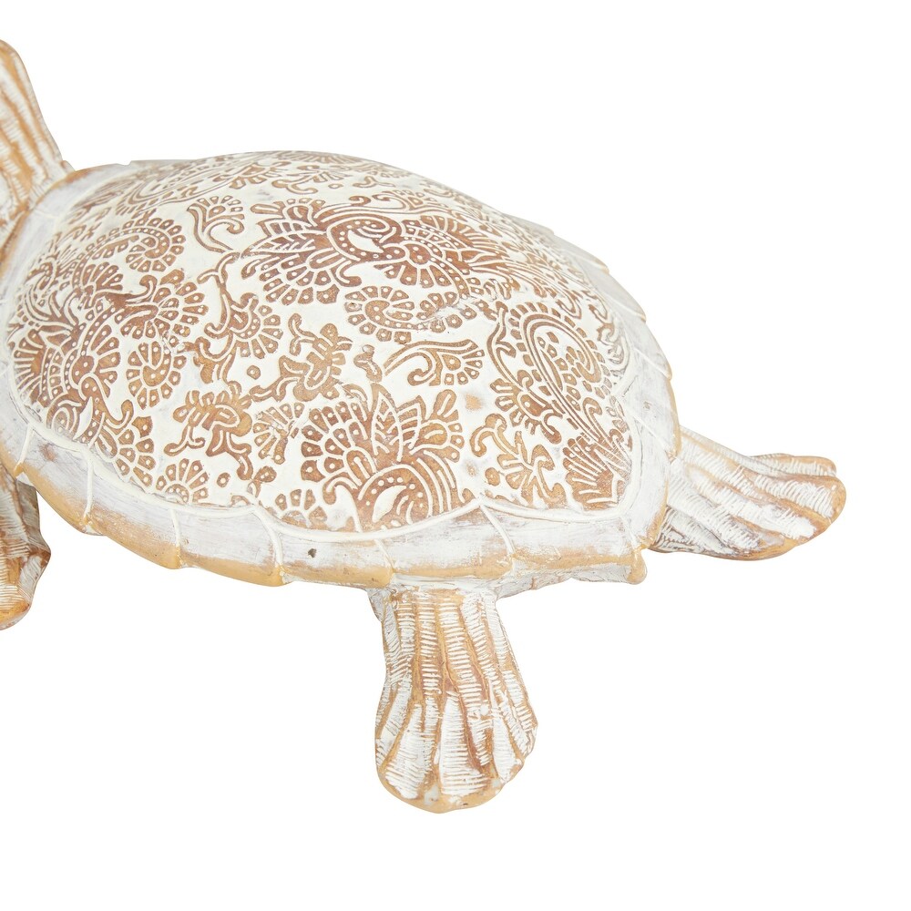 Beige Polystone Turtle Sculpture (Set of 3)   9 x 8 x 2