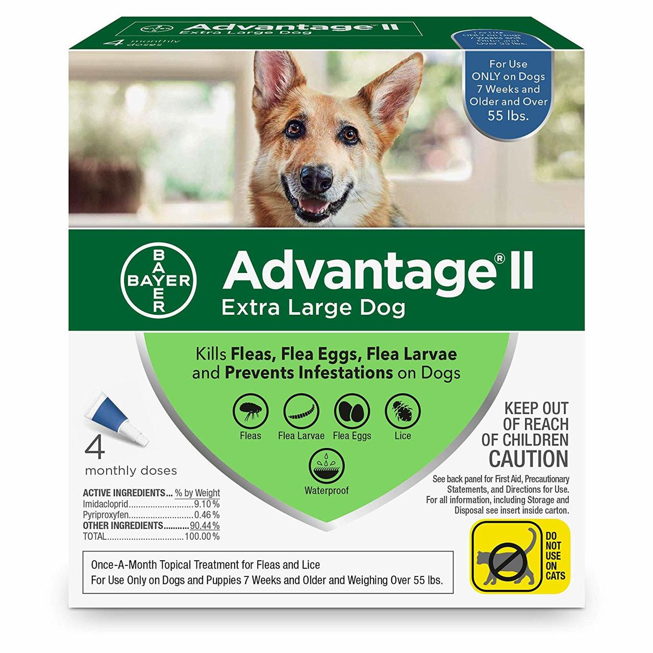 Advantage II Topical Flea Treatment for Dogs and Puppies， Over 55 Lbs