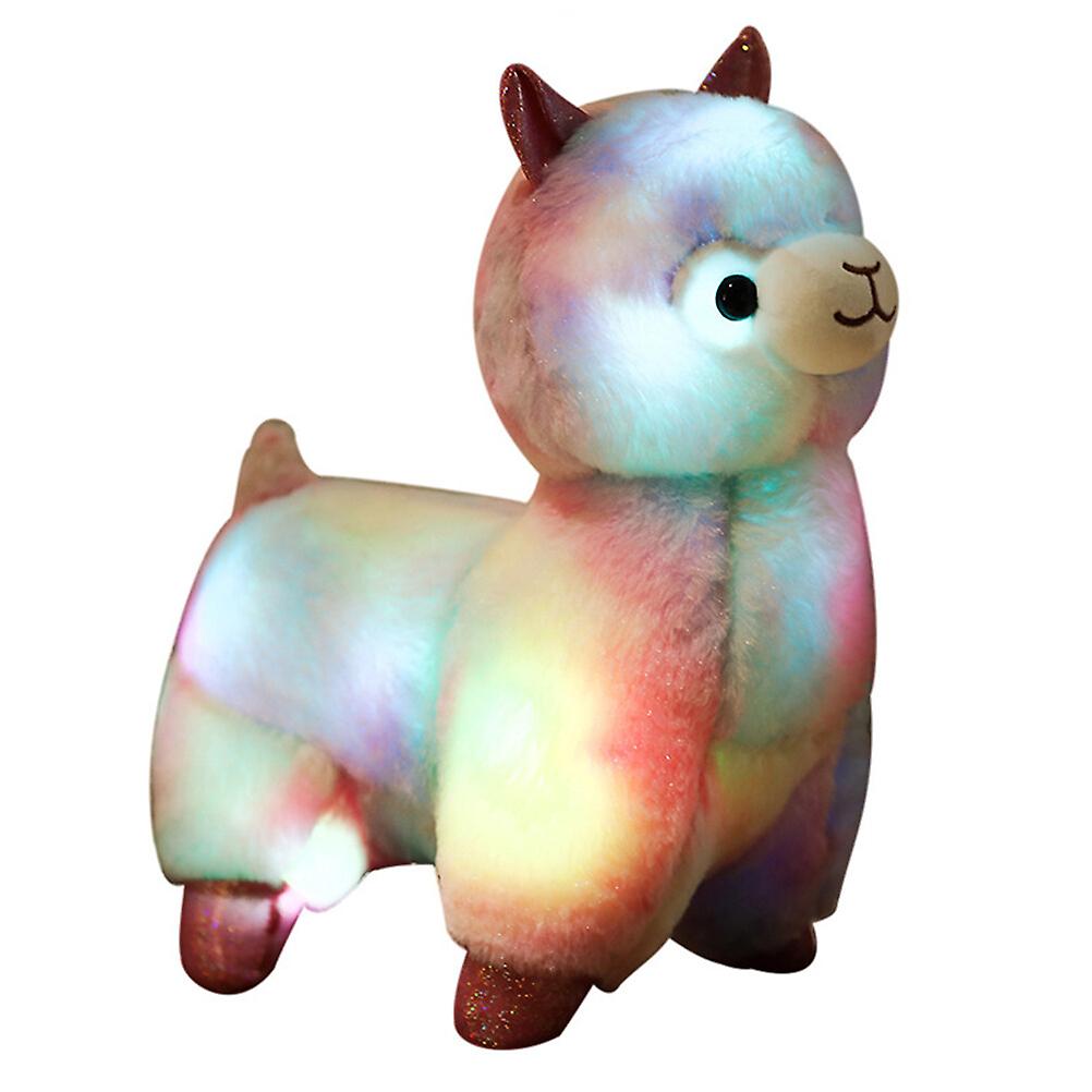 1pc Supple Plush Colorful Alpaca Doll Lovely Luminous Stuffed Toy Doll Gift