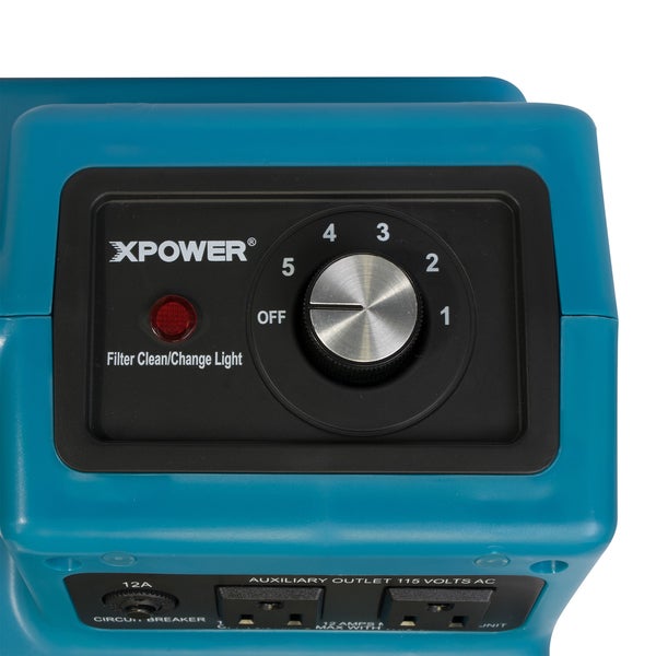 XPOWER Commercial 3 Stage Filtration HEPA Purifier System， Negative Air Machine， Mini Air Scrubber with Power Outlets