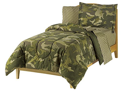 Dream Factory Geo Camo Twin 5 Piece Comforter Set， Cotton/Polyester， Camouflage， Multi