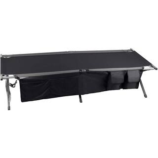 Portal 83 in. Steel Heavy Duty Black Folding Camping Cot PR-BD630-82701L-BLK