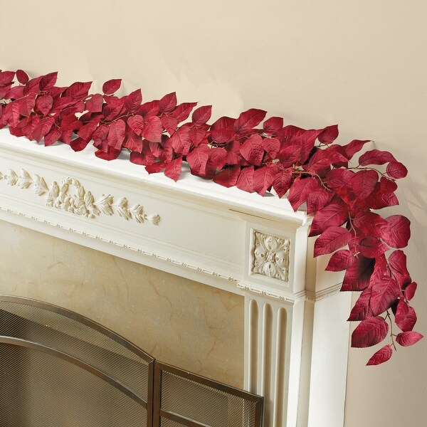 6Foot Long Burgundy Leaves Fall Garland