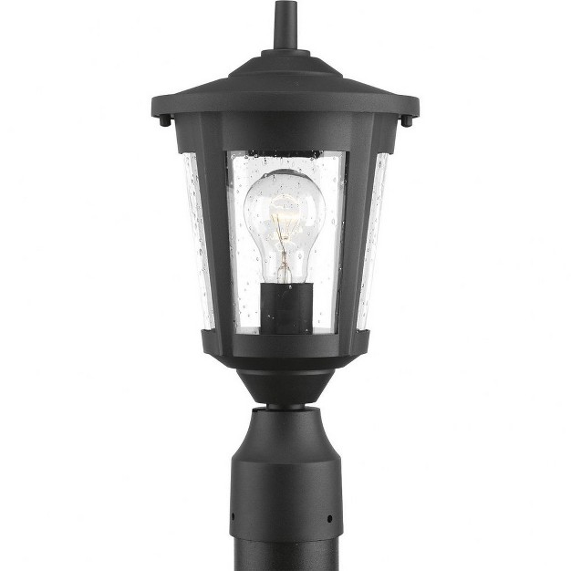 Progress Lighting East Haven 1 light Outdoor Wall Lantern Black Seeded Glass Shade