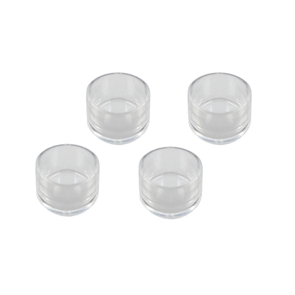 Everbilt 78 in. Clear Rubber Like Plastic Leg Caps for Table Chair and Furniture Leg Floor Protection (4-Pack) 46211