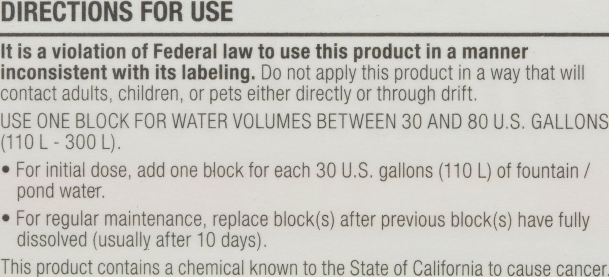 Tetra Algae Control Pond Fountain Block Water Treatment