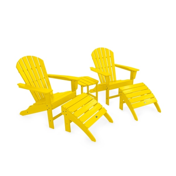 POLYWOOD South Beach Adirondack Chair 5Piece Set，White