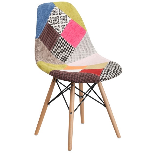 Flash Furniture Elon Series Fabric Chair With Wooden Legs