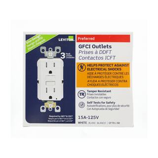 Leviton 15 Amp Self-Test SmartlockPro Slim Tamper Resistant GFCI Duplex Outlet White (3-Pack) M92-GFTR1-03W