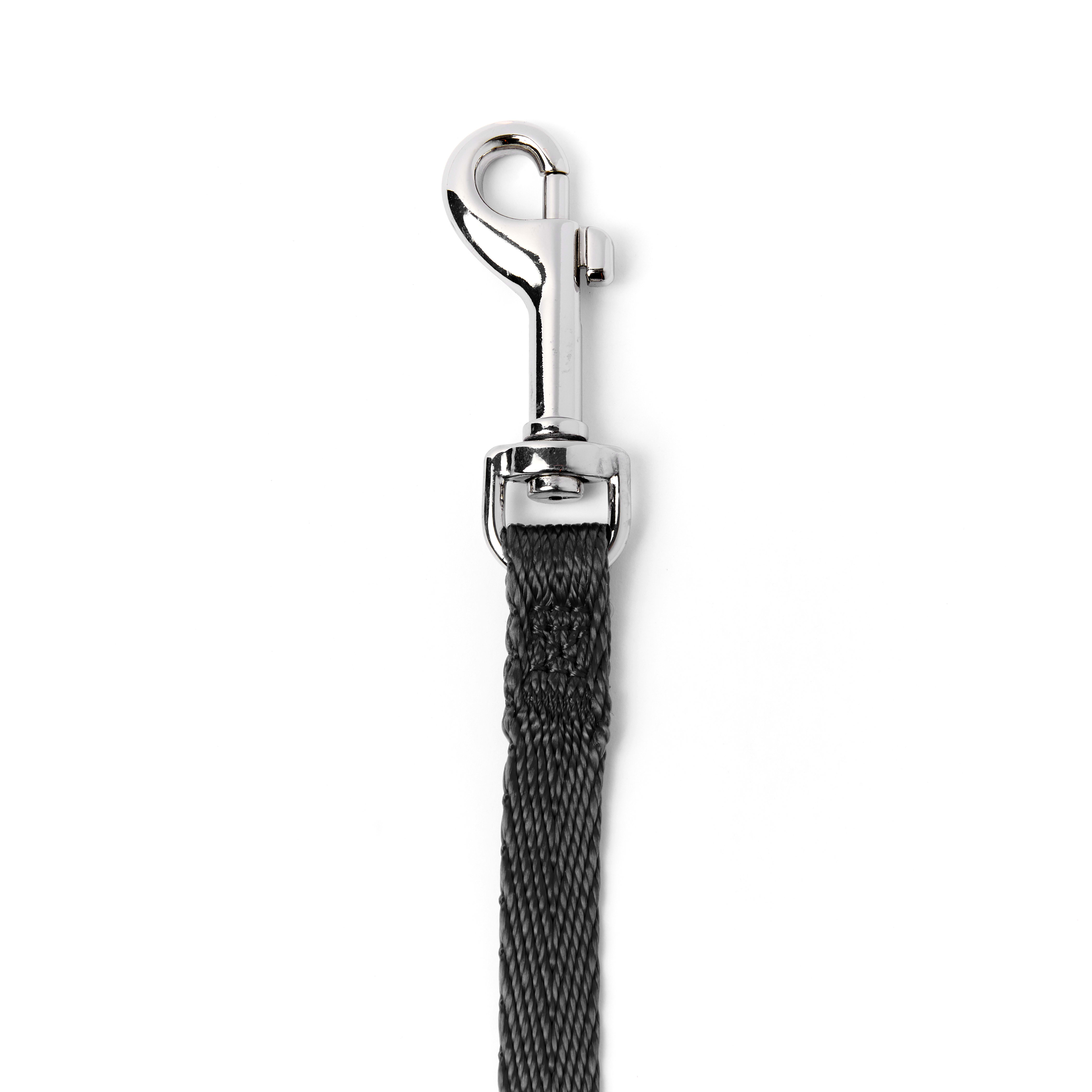 YOULY The Classic Black Webbed 6 Foot Nylon Dog Leash， Medium