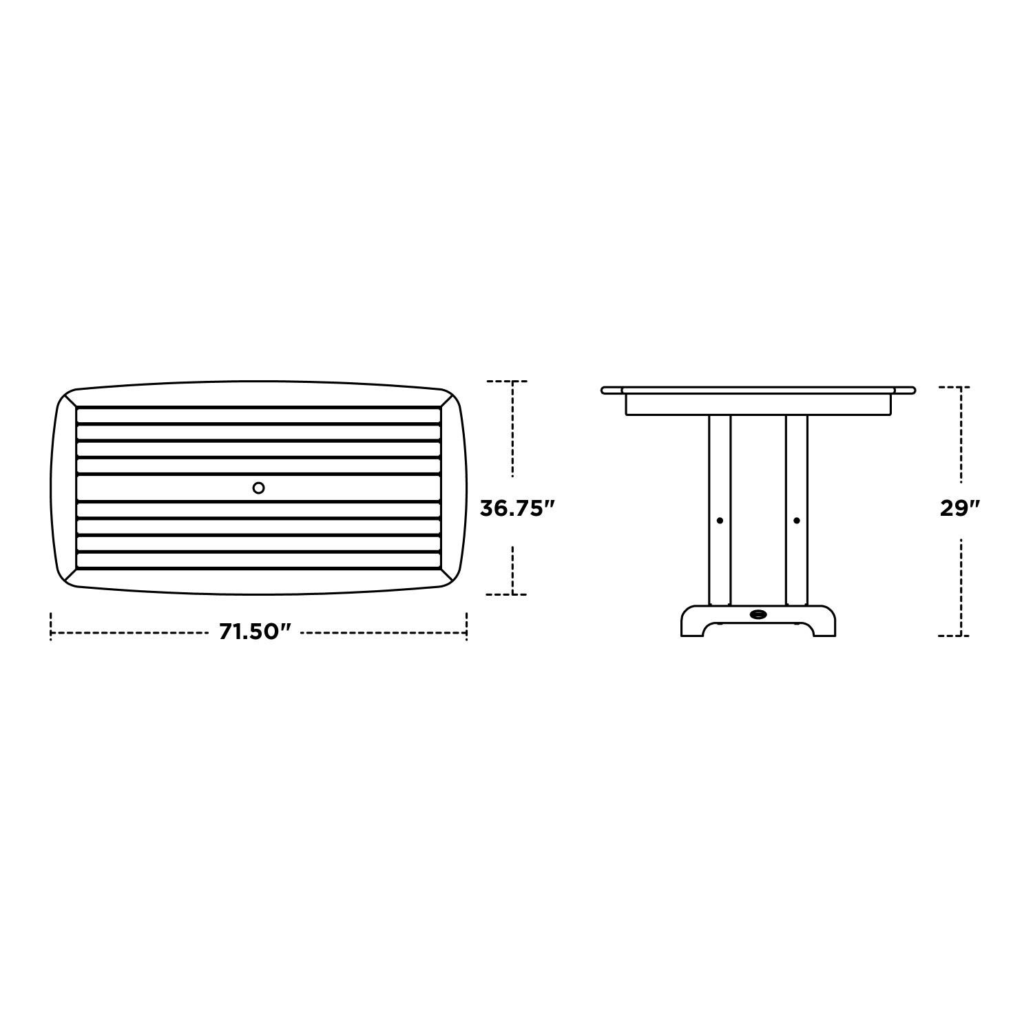 POLYWOOD Vineyard 7-Piece Nautical Dining Set