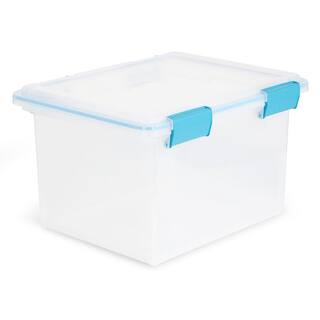 Sterilite 19334304 Clear 32 Quart Gasket Box with Clear Base and Lid (8 Pack) 8 x 19334304