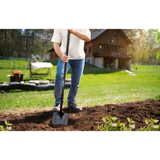 Husky 47 in. L Fiberglass Handle Carbon Steel Digging Shovel with Grip 77416-944