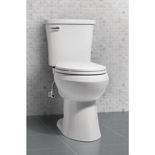 Glacier Bay Power Flush 2-Piece 1.28 GPF Single Flush Elongated Toilet in White with Slow-Close Seat Included (9-Pack) N2450E