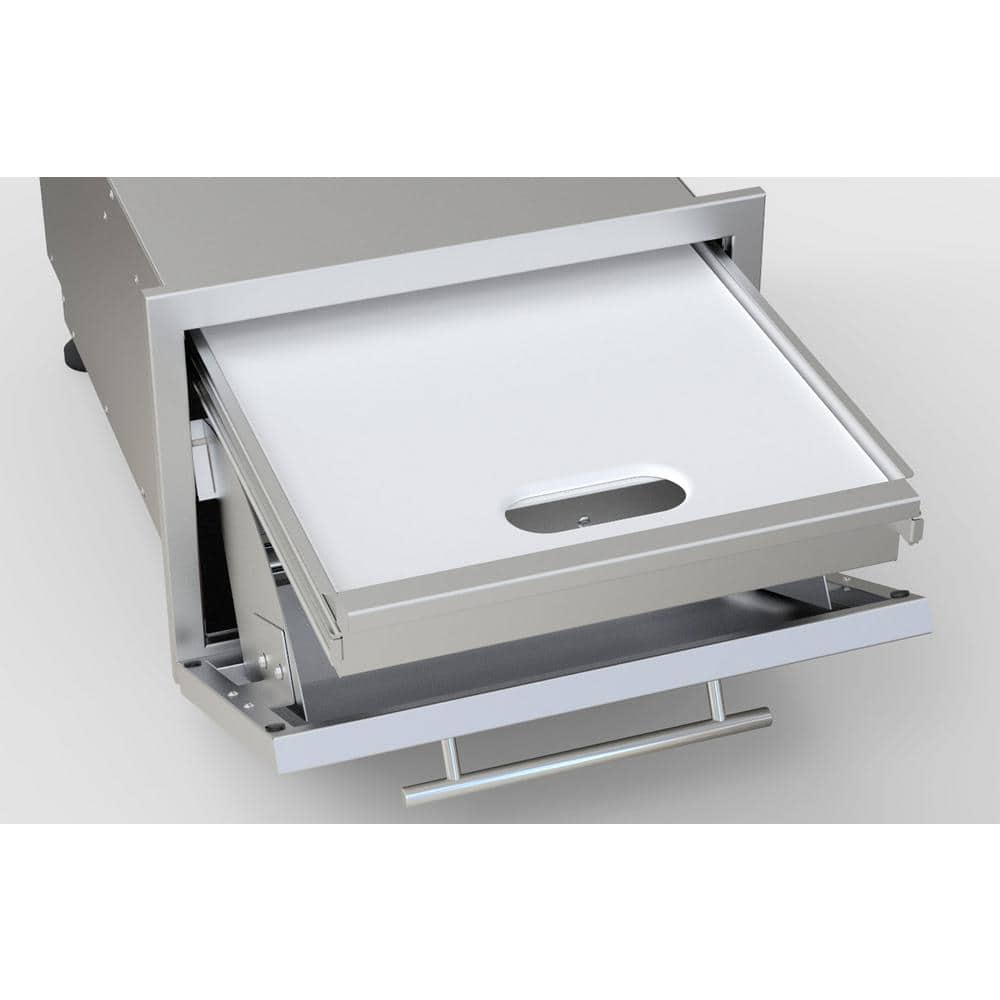 Sunstone 13 in. H 304 Stainless Steel Multi-Configurable Tilt-Out Paper Towel, Cutlery Drawer and Cutting Board Combo DE-DPCF13