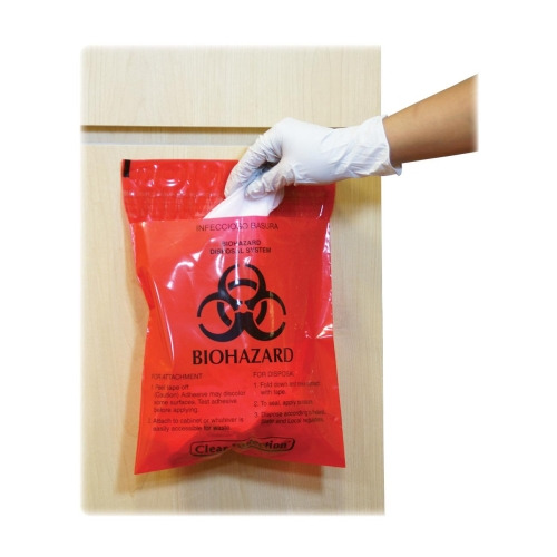 CareTek StickOn Biohazard Infectious Red Waste Bags  CTKCTRB042214