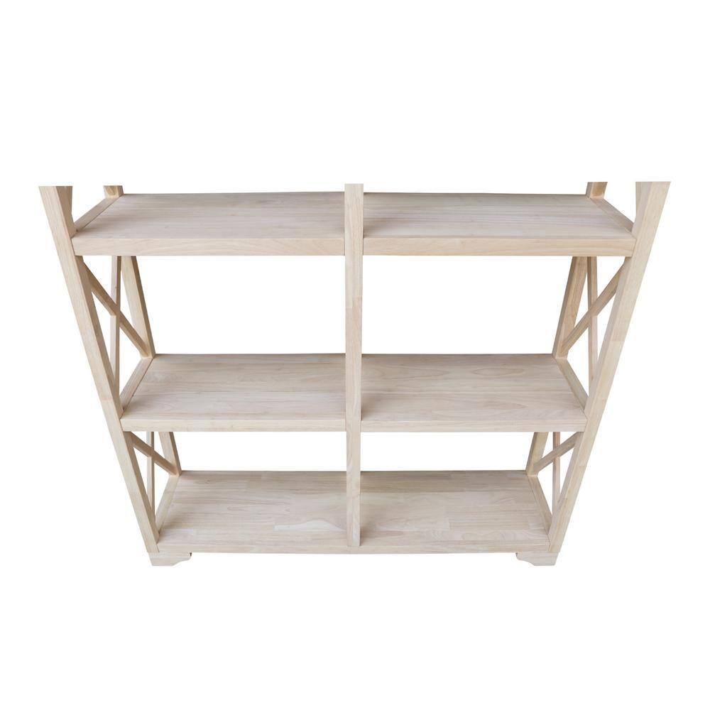 International Concepts 71.9 in. Unfinished Wood 8-shelf Etagere Bookcase with Adjustable Shelves SH-7247X