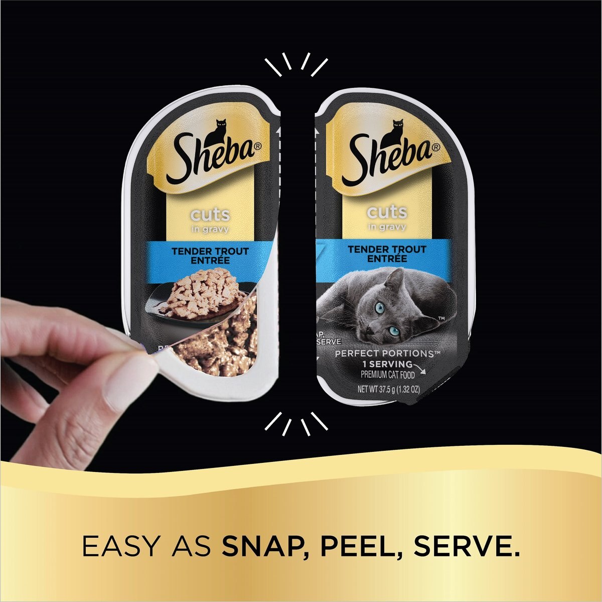 Sheba Perfect Portions Grain-Free Tender Trout Cuts in Gravy Entree Cat Food Trays